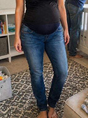 Isabel Maternity Skinny Jeans Size 8 Over Belly Panel Stretch Dark Wash NWT